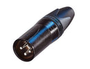 NC3MXX-BAG, Neutrik 3-Pole Male XLR Cable Connector with Black Metal Housing and Silver Contacts