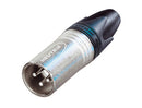 NC3MXX, Neutrik 3-Pole Male XLR Cable Connector with Nickel Housing and Silver Contacts