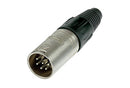 NC6MX, Neutrik 6-Pole Male Cable Connector with Nickel Housing and Silver Contacts (Phase Out - Replaced by NC6MXX)