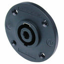 NL4MPR, Neutrik 4-Pole Chassis Connector, Black Round G-size Flange (Discontinued - Replaced by NL4MPRXX)