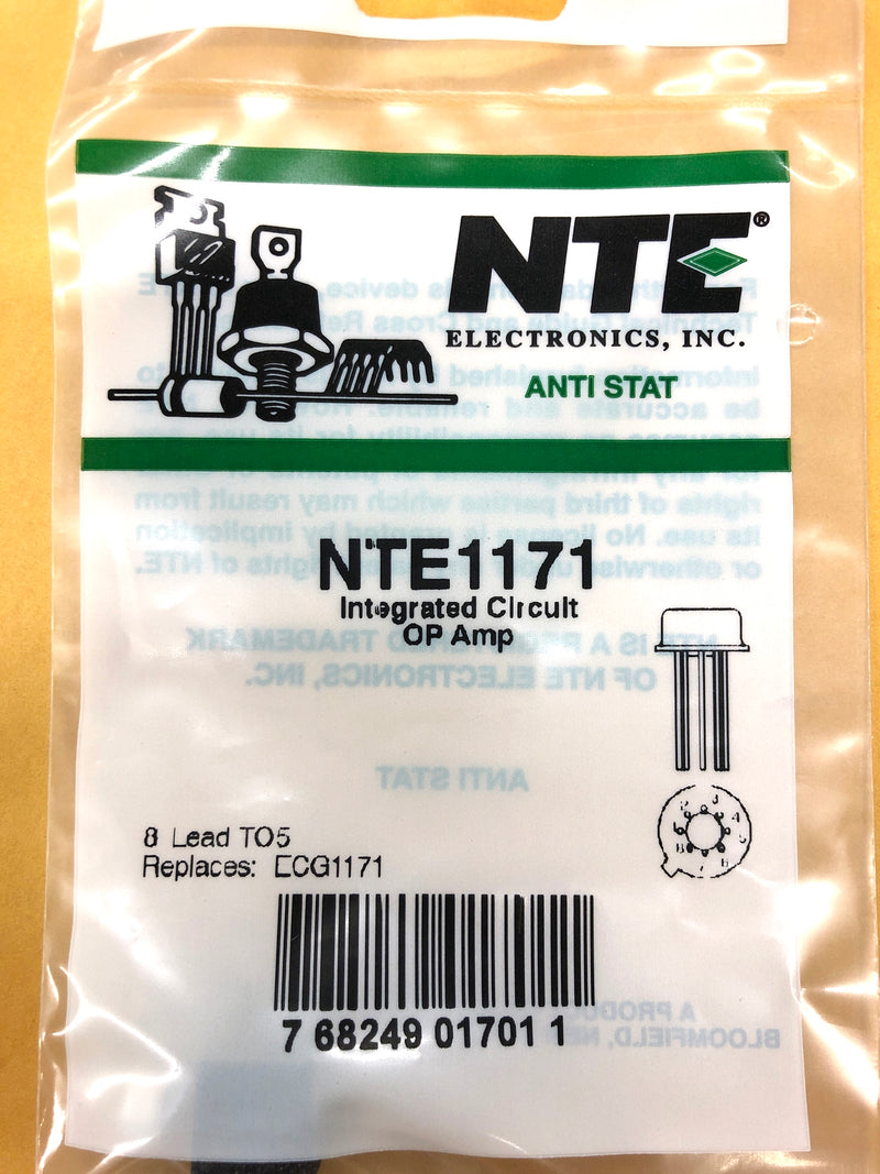NTE1171, General Purpose Op-Amp IC ~ TO-5, 8 Pin Metal Can (ECG1171, UPC157A)