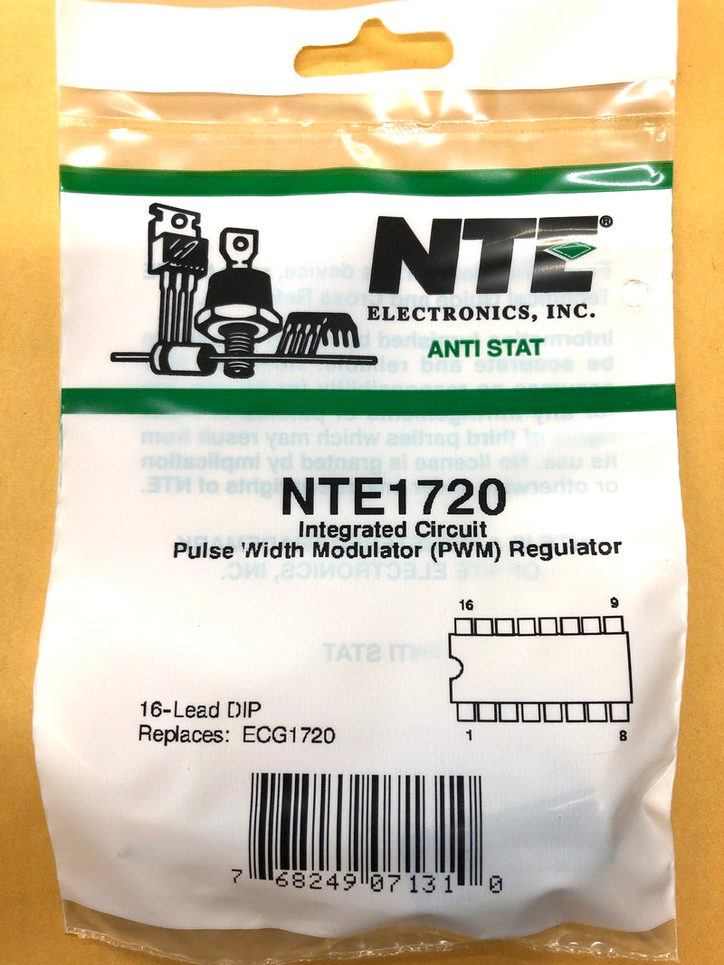 NTE1720, Pulse Width Modulator (PWM) Regulator IC ~ 16 Pin DIP (ECG1720)