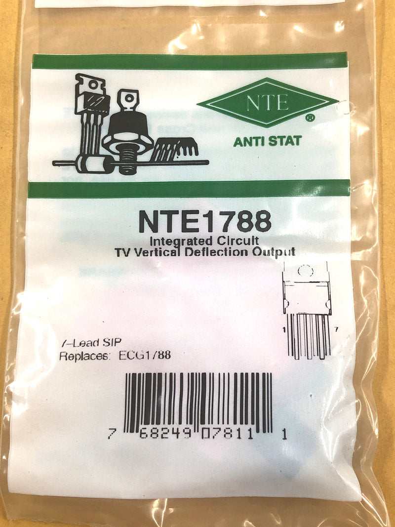 NTE1788, TV Vertical Deflection Output IC ~ 7 Pin Staggered SIP (ECG1788)