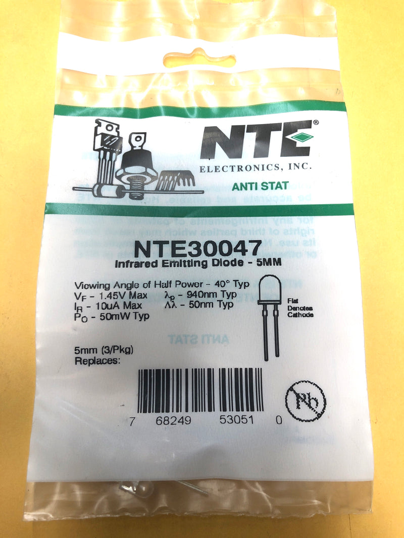 NTE30047, 5mm Infrared Emitting Diodes 940nm Wavelength ~ 3 Pack