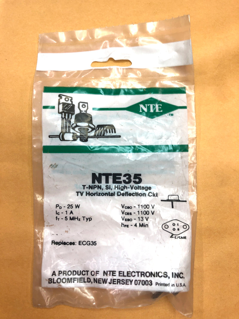 NTE35, 1A @ 1,100V NPN Transistor High Voltage TV Horizontal Defl ~ TO-3 (ECG35)