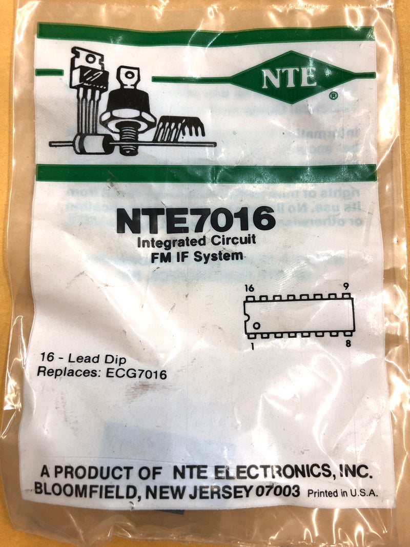 NTE7016, FM IF System IC ~ 16 Pin DIP (ECG7016)