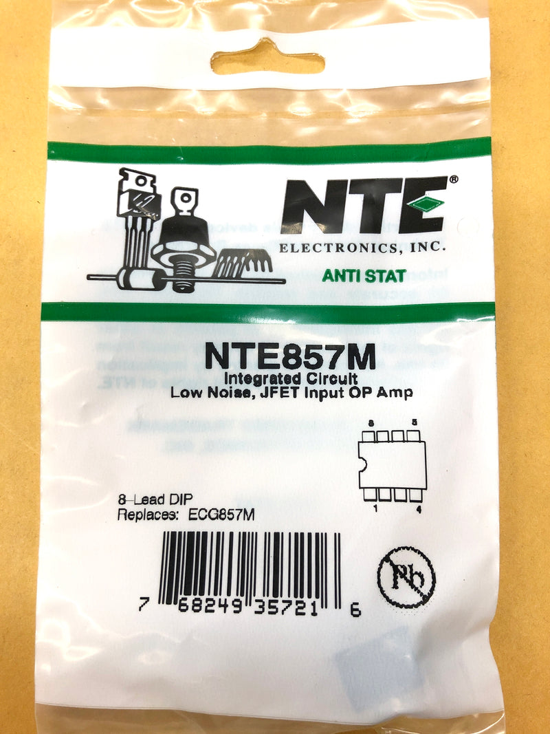 NTE857M Low-Noise JFET Input Operational Amplifier IC ~ 8 Pin DIP (ECG857M)