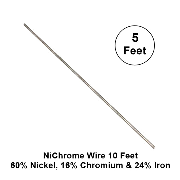 5 Feet of 18AWG Nickel Chromium (Ni-Chrome) Resistance Wire 60% ~ BNC18-5FT