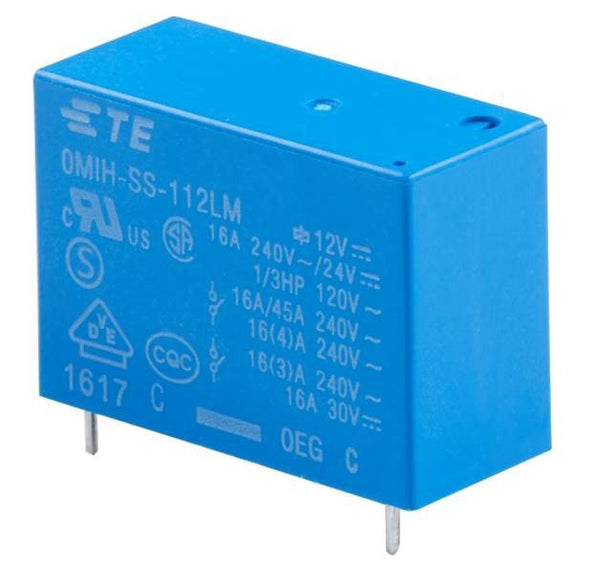 TE OMIH-SH-112LM SPST-NO 12V DC Coil, PC Mount Relay ~ 16A@120V AC (R22-1D16-12)