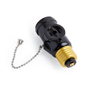 PS45BK, Uninex Light Socket with Pull Chain Switch and 2 AC Electrical Sockets