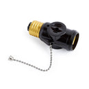 PS45BK, Uninex Light Socket with Pull Chain Switch and 2 AC Electrical Sockets