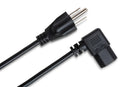 PWC-141.5R, Hosa Power Cord, Right-Angle IEC C13 to NEMA 5-15P, 1.5 ft