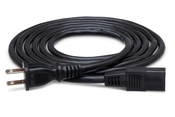PWC-178, Hosa Power Cord, IEC C9 to NEMA 1-15P, 8 ft