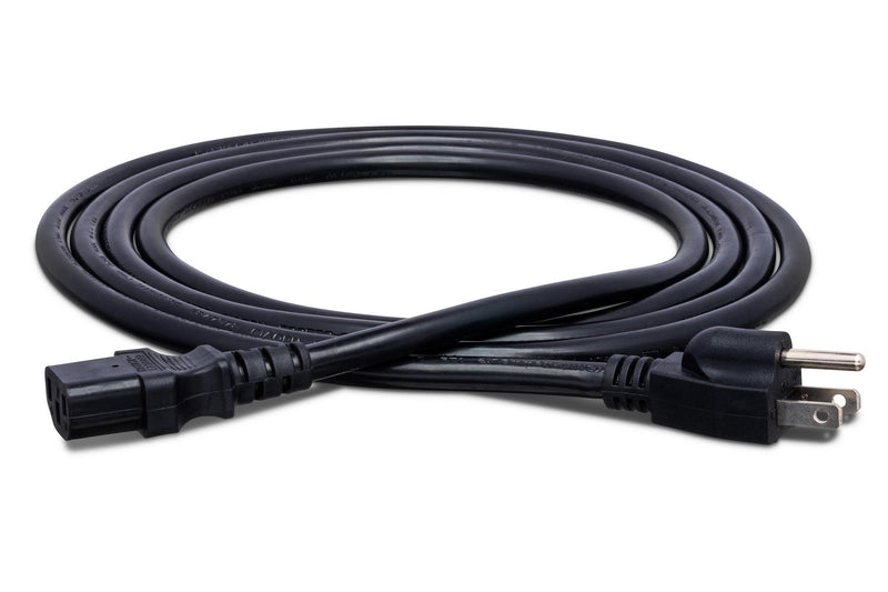 PWC-415, Hosa Power Cord, IEC C13 to NEMA 5-15P, 15 ft