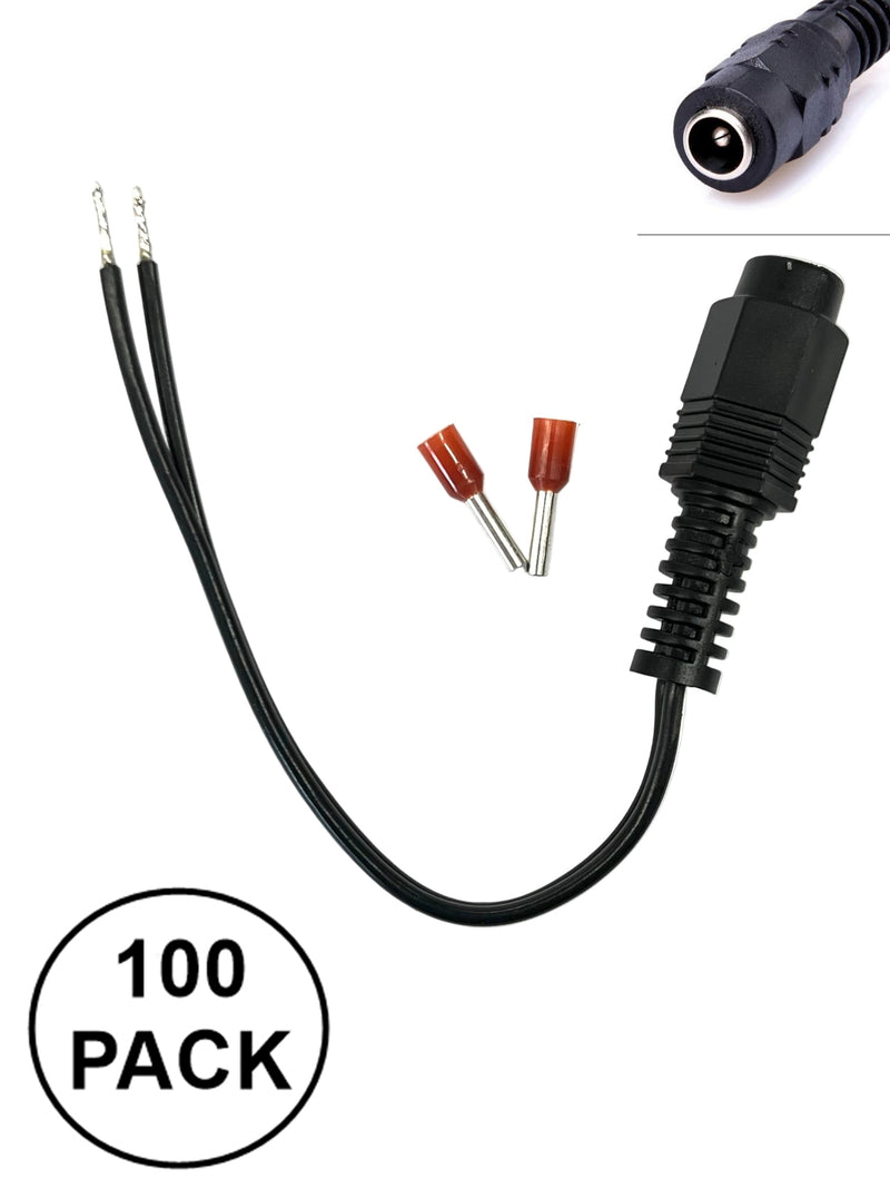 PWR5521F-100PK 2.1mm x 5.5mm Female Pigtail 100pk