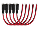PWR5521F-4PK, MVO 4 PACK of 2.1mm DC Power Terminal Cables, 18AWG 8 Inch with Female Barrel Connector for CCTV Camera, DVR, LED Light, Power Supply (Red & Black Wires)
