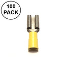 102FQD-100, CES (2802) 0.375" Female Yellow Vinyl Insulated Quick Disconnects 12-10AWG ~ 100 Pack