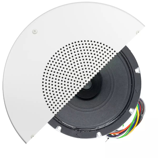 R1810-72 Lowell - 8-Inch Dual Cone Speaker with 25/70V Transformer & Grille, White