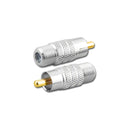 RFA-8792, Pan Pacific "F" Female Jack to RCA Male Plug Adapter