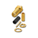 RPA-2466, Pan Pacific Reverse Polarity SMA Crimp Bulkhead Jack w/ Male Pin RG316