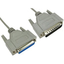 Pan S-25MF-10', 10 Foot DB25 Male to Female RS232 Extension Cable w/ Thumbscrews