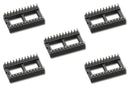 Pan Pacific SCL-24-5PK, 5 Pack of 24 Pin IC Sockets w/ Stamped Pins ~ 0.6" Wide