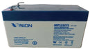 SCP1212-F1, Vision 12V@1.2AH Sealed Lead Acid (SLA) Battery 0.187" F1 Terminals