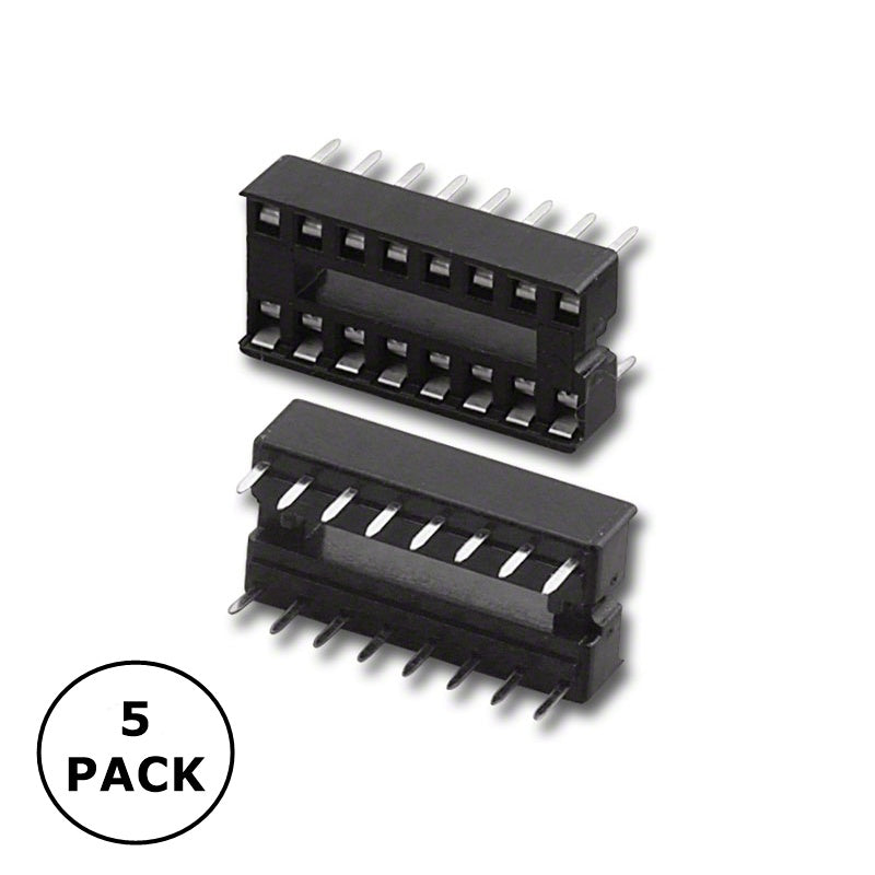 Pan Pacific SCS-16-5PK, 5 Pack of 16 Pin IC Sockets w/ Stamped Pins ...