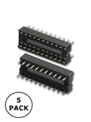 Pan Pacific SCS-22-5PK, 5 Pack of 22 Pin IC Sockets w/ Stamped Pins ~ 0.3" Wide