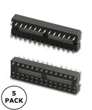 Pan Pacific SCS-28-5PK, 5 Pack of 28 Pin IC Sockets w/ Stamped Pins ~ 0.3" Wide