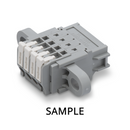 SL-4000-ASJV-2PGY, Sato Parts 2 Male Pin Screwless Latching Terminal Jack w/tabs