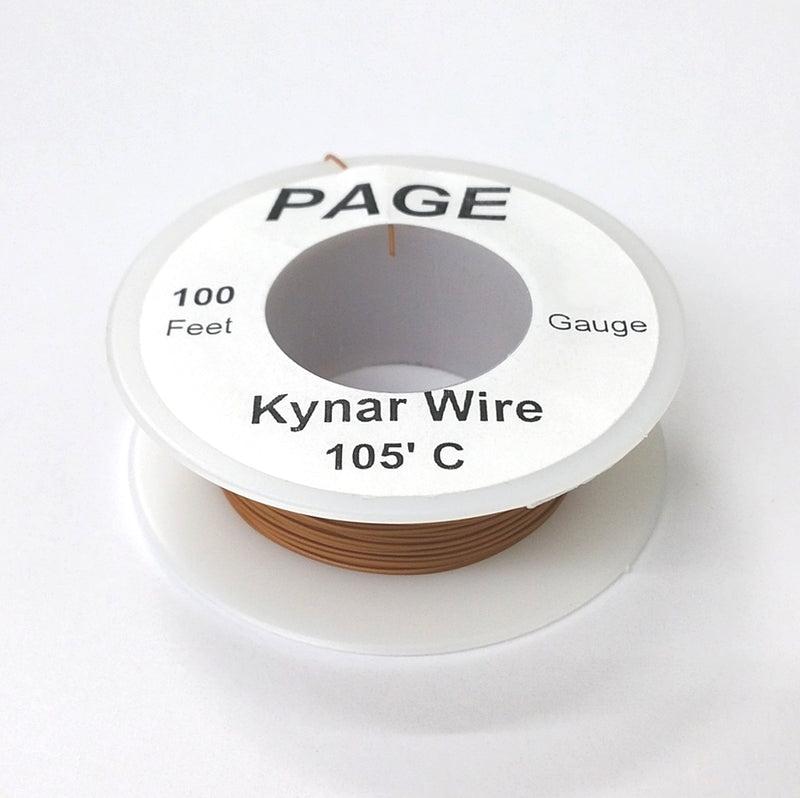 100' Page 28AWG BROWN KYNAR Insulated Wire Wrap Wire 100 Foot Roll ~ Made In USA