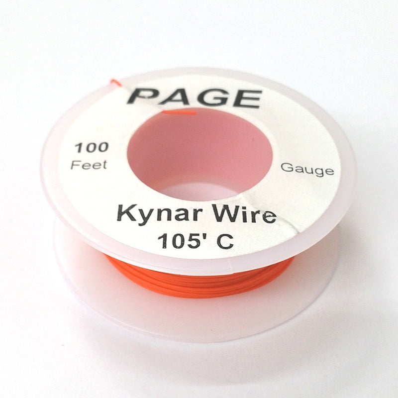 100' Page 28AWG ORANGE KYNAR Insulated Wire Wrap Wire 100 Foot Roll Made In USA