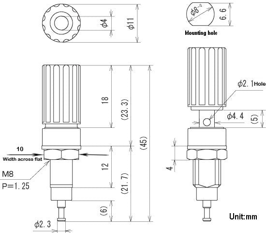 T-3025-R, Sato Parts Red Female Banana & Wire Binding Post