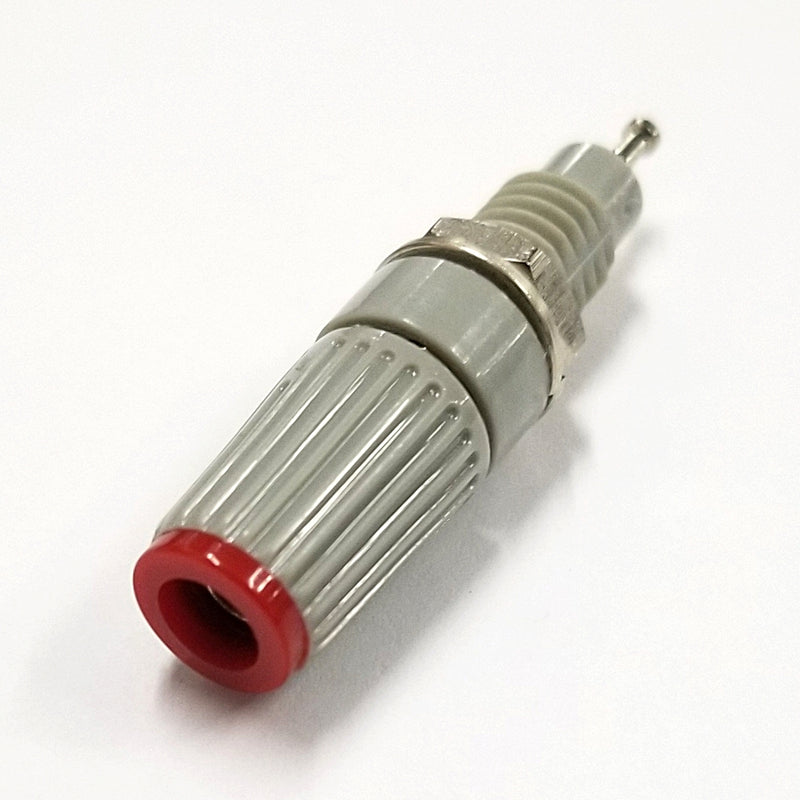 T-45-R, Sato Parts Grey with Red Tip Female Banana & Wire Binding Post