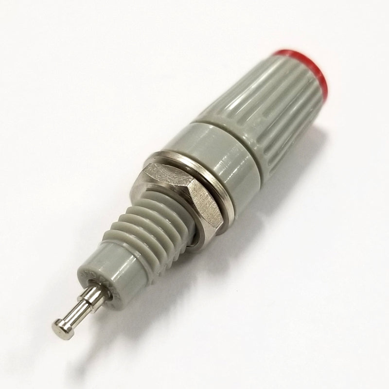 T-45-R, Sato Parts Grey with Red Tip Female Banana & Wire Binding Post