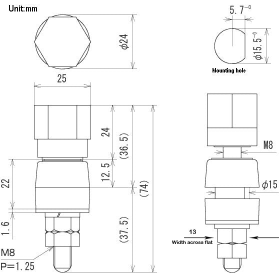 T-9-B, Sato Parts 25.0mm Diameter Extra Large Black Binding Post ~ 50 Amp