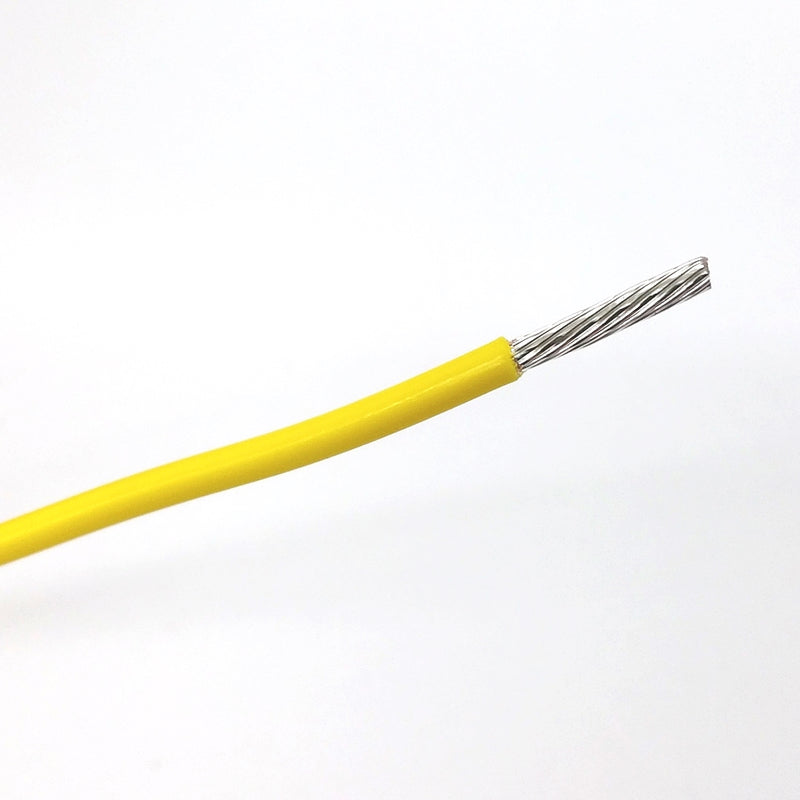 25' 12AWG YELLOW Hi Temp PTFE Insulated Silver Plated 600 Volt Hook-Up Wire