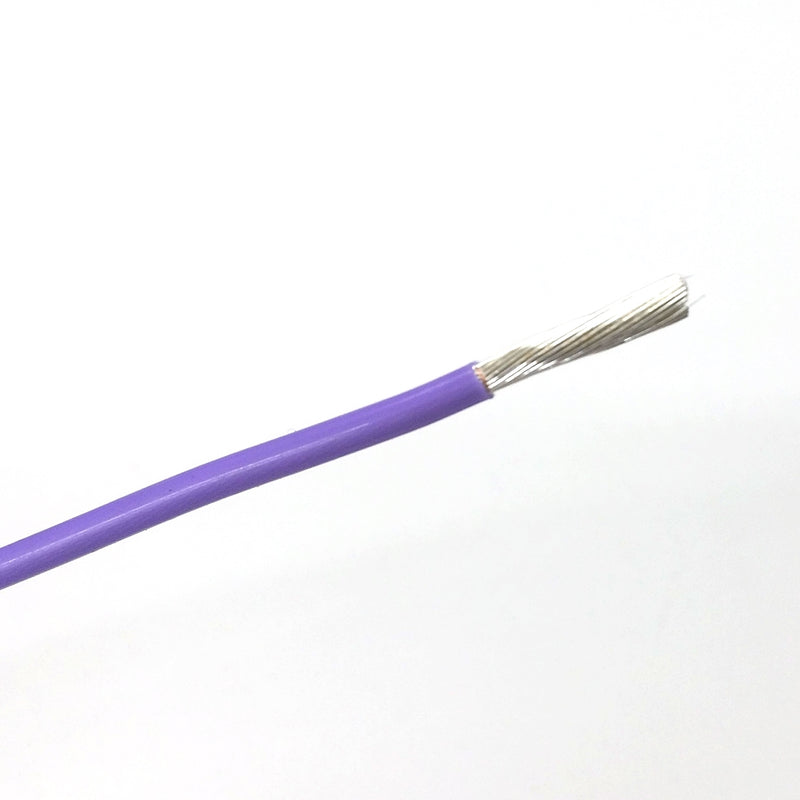 25' 12AWG VIOLET Hi Temp PTFE Insulated Silver Plated 600 Volt Hook-Up Wire