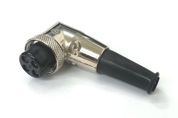 61-614B, 4 Pin Female Right Angle CB Mic or Ham Radio Mobile Mic Connector