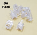 TEC3-50, Philmore 6 Conductor RJ12 (6P6C) Male Modular Crimp Plugs ~ 50 Pack
