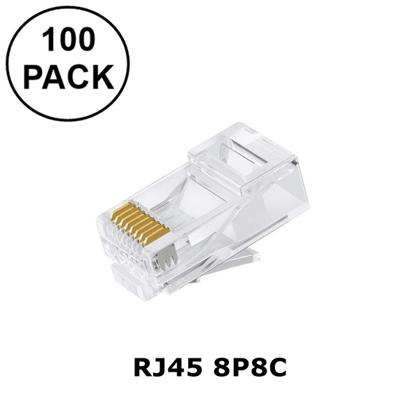 MV7266, MVO 8 Conductor RJ45 (8P8C) Male Modular Crimp Plugs ~ 100 Pack