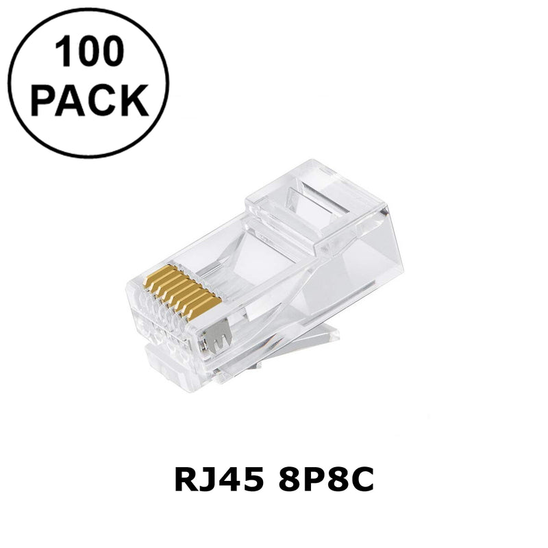 MV7266, MVO 8 Conductor RJ45 (8P8C) Male Modular Crimp Plugs ~ 100 Pack