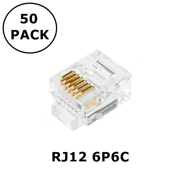 TEC6-50, RJ12 (6P6C) Telephone Modular Plug (Telephone Cord Connector)