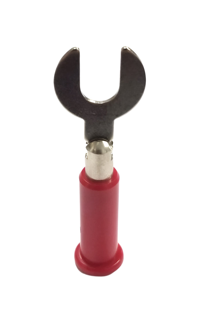 TJ-1097-R, Sato Parts RED Large Spade Connector, Solder Type 16AWG Max