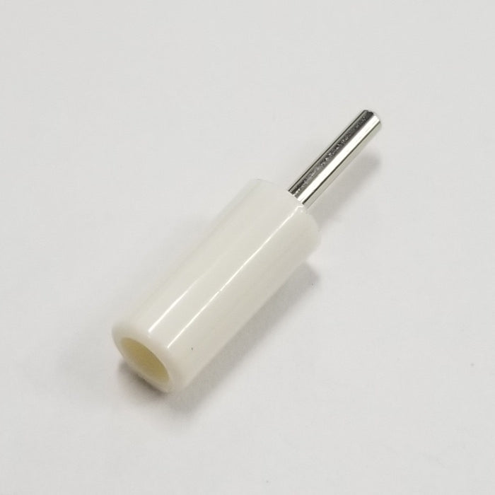 TJ-2-P-W, Sato Parts White Pin Tip Plug ~ Solder Type, 18AWG Max.