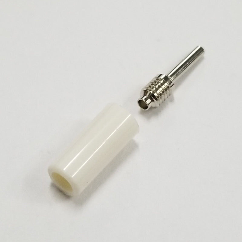TJ-2-P-W, Sato Parts White Pin Tip Plug ~ Solder Type, 18AWG Max.