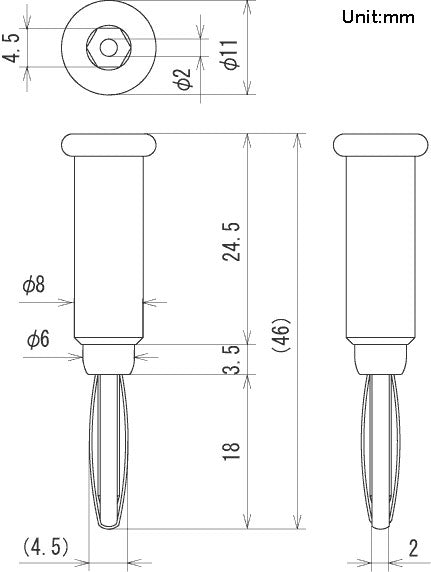 TJ-560-R, Sato Parts Red Male Banana Plug ~Solder Type, 16AWG Max.