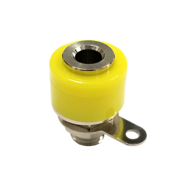 TJ-563-Y, Sato Parts Yellow Female Banana Jack, Panel Mount