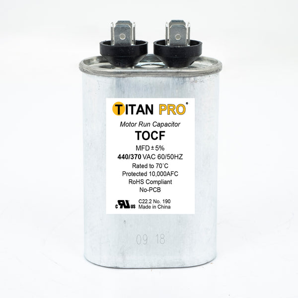 Titan Pro TOCF15, 15uF @ 440/370V AC, Motor Run Capacitor (MRC440V15)